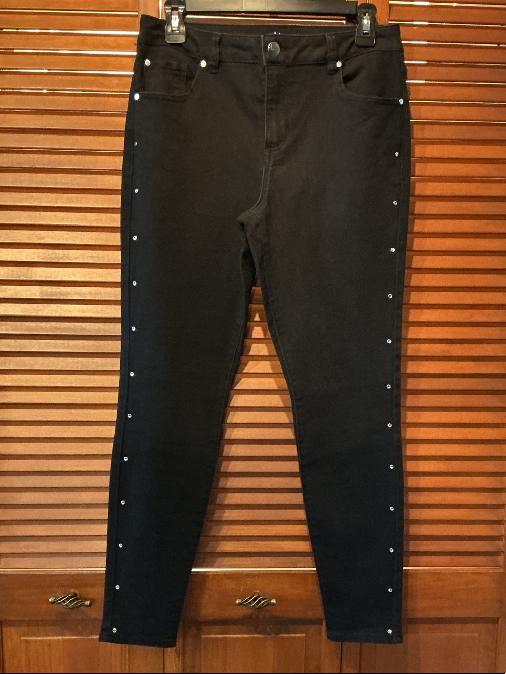 d. jeans Black Skinny Jeans with Diamond Silver Stud Details